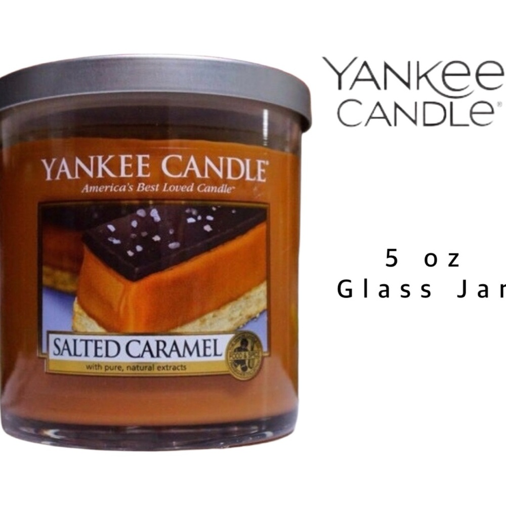 Yankee Candle-Salted Caramel Scented Candle – 5oz Glass Jar – Single Wick